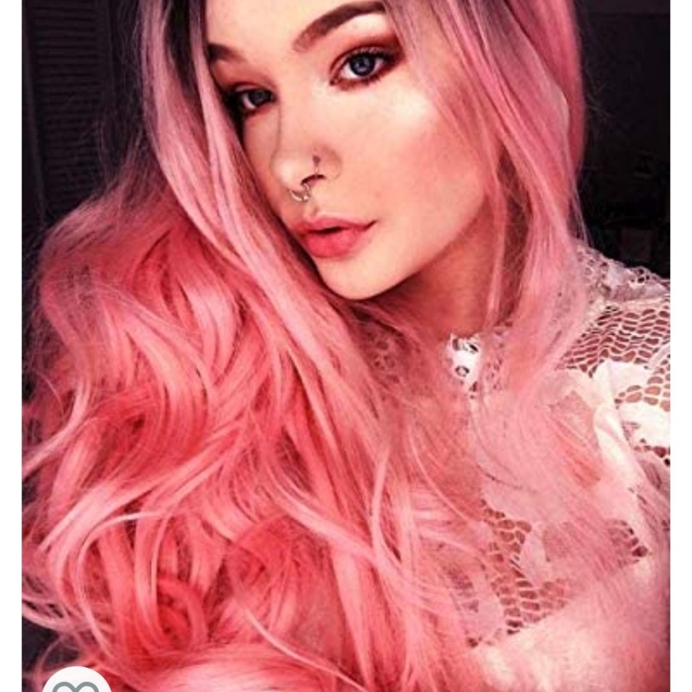 24" pink Synthetic wig